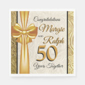 Serviette En Papier Anniversaire de mariage doré (Devant)
