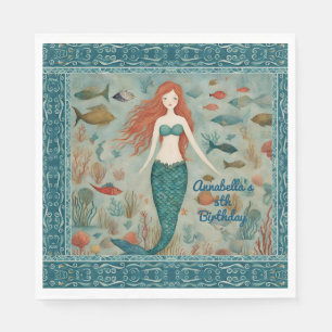 Serviette En Papier Anniversaire de Mermaid