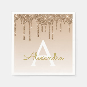 Serviette En Papier Anniversaire de monogramme de parties