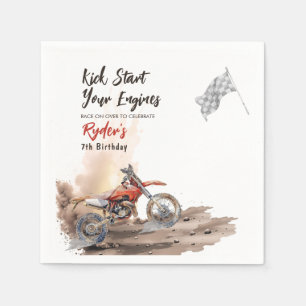 Serviette En Papier Anniversaire de moto tout âge