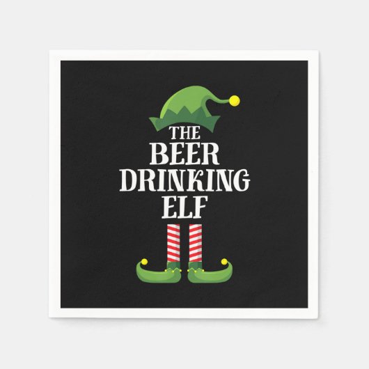 Serviette En Papier Anniversaire de Noël de boisson de bière (Devant)