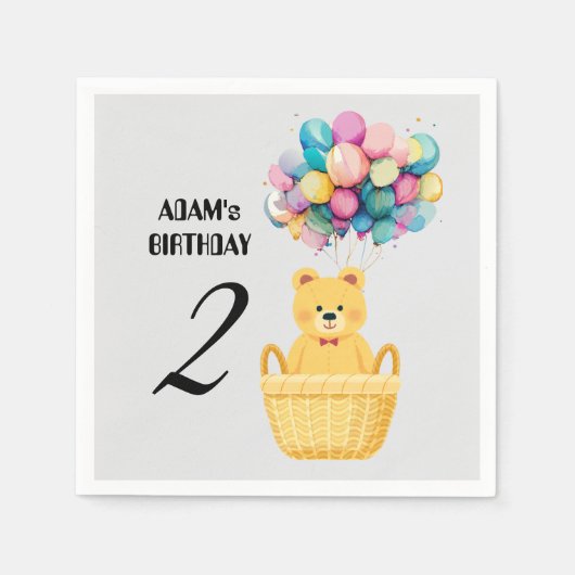 Serviette En Papier anniversaire de nom personnalisé (Devant)