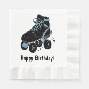 Serviette En Papier Anniversaire de patin de rouleau joyeux