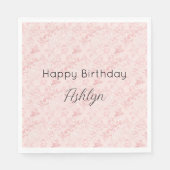 Serviette En Papier Anniversaire de perle rose pâle (Devant)