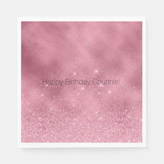 Serviette En Papier Anniversaire de Pink Glitz (Devant)