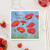 Serviette En Papier Anniversaire de Red Poppy (En situation)