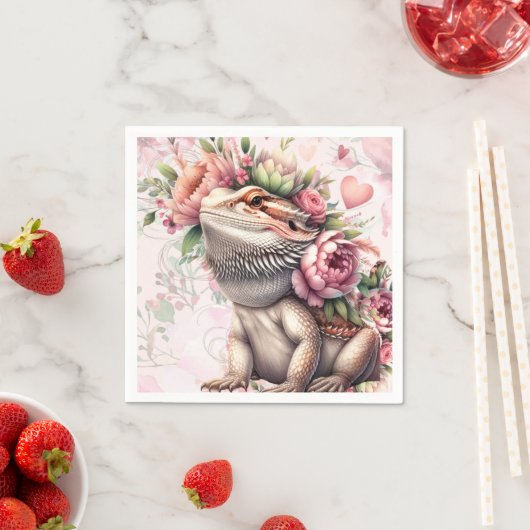 Serviette En Papier Anniversaire de Reptile Lizard (En situation)