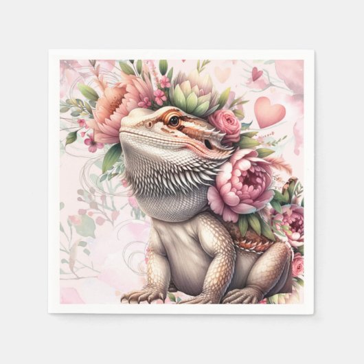 Serviette En Papier Anniversaire de Reptile Lizard (Devant)