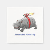 Serviette En Papier Anniversaire de Rocket Hippo (Devant)