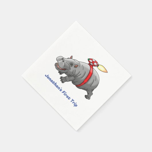 Serviette En Papier Anniversaire de Rocket Hippo (Coin)