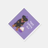 Serviette En Papier Anniversaire de Rottweiler personnalisable (Coin)