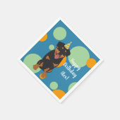 Serviette En Papier Anniversaire de Rottweiler personnalisable (Coin)