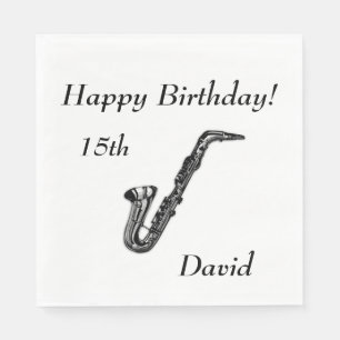 Serviette En Papier Anniversaire de saxophone