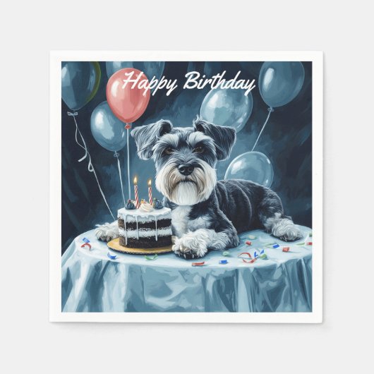 Serviette En Papier Anniversaire de Schnauzer (Devant)