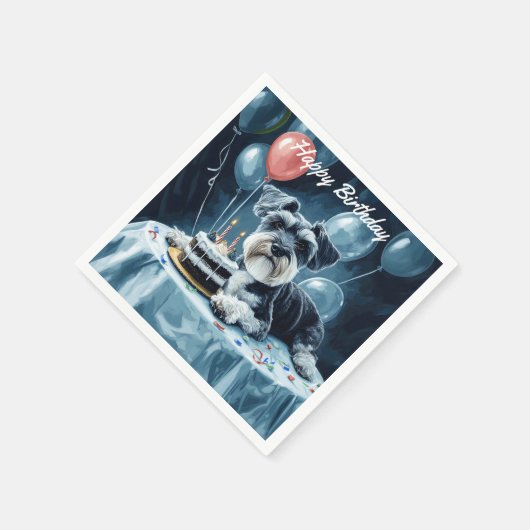 Serviette En Papier Anniversaire de Schnauzer (Coin)