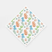 Serviette En Papier Anniversaire de Stomp, de Chomp et de deux dinosau (Coin)
