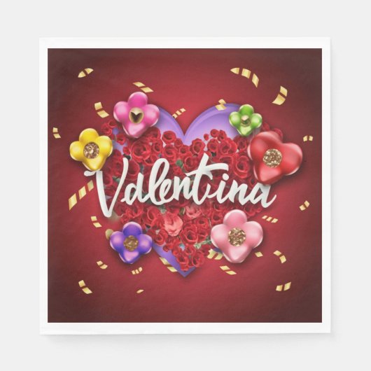 Serviette En Papier Anniversaire de Valentina (Devant)