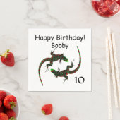 Serviette En Papier Anniversaire de Yin Yang Lizards (En situation)