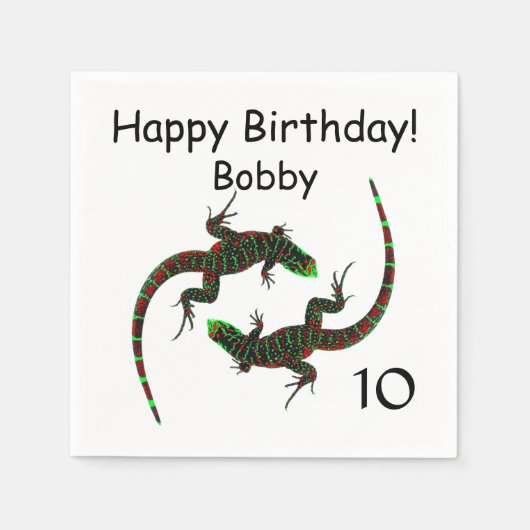 Serviette En Papier Anniversaire de Yin Yang Lizards (Devant)