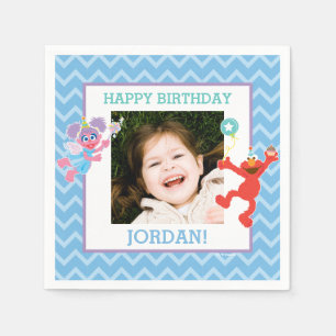Serviette En Papier Anniversaire d'Elmo et d'Abby