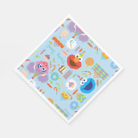 Serviette En Papier Anniversaire d'Elmo et d'Abby (Coin)