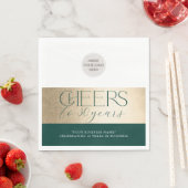 Serviette En Papier ANNIVERSAIRE D'ENTREPRISE élégant affaires or vert (En situation)