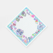 Serviette En Papier anniversaire des années 80 thème rétro serviettes (Coin)