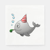 Serviette En Papier Anniversaire des baleines de fête (Devant)