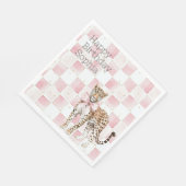 Serviette En Papier Anniversaire des Carrés du Leopard Pink Bow (Coin)