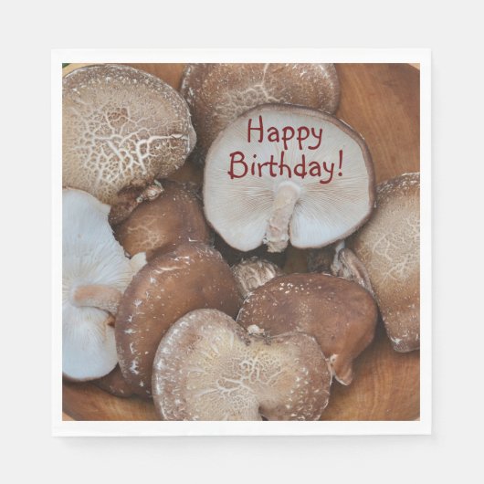 Serviette En Papier Anniversaire des champignons shiitake (Devant)