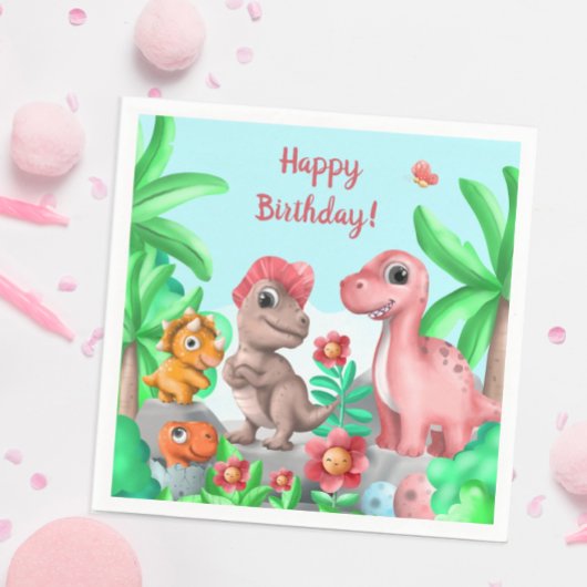 Serviette En Papier Anniversaire des dinosaures