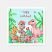 Serviette En Papier Anniversaire des dinosaures (Devant)
