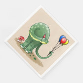 Serviette En Papier Anniversaire des dinosaures et des ballons (Coin)