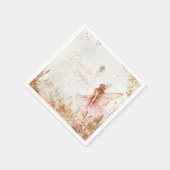 Serviette En Papier Anniversaire des fées d'or et de rose enchantées (Coin)