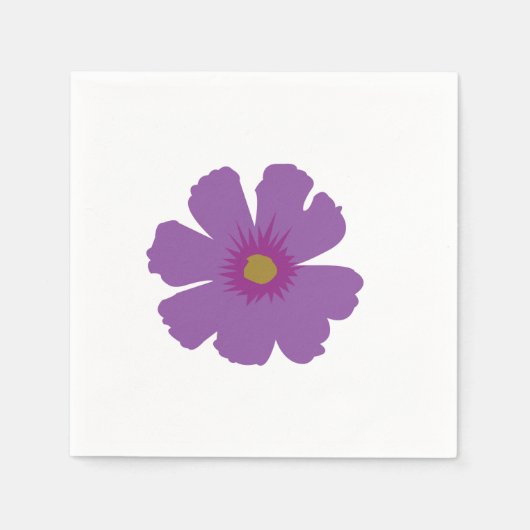 Serviette En Papier Anniversaire des fleurs violettes (Devant)