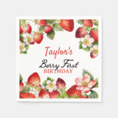 Serviette En Papier Anniversaire des fraises (Devant)
