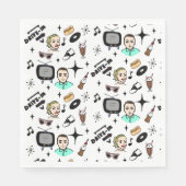 Serviette En Papier Anniversaire des graphismes rétros des années 1950 (Devant)