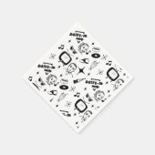 Serviette En Papier Anniversaire des graphismes rétros des années 1950 (Coin)