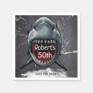 Serviette En Papier Anniversaire des requins, Attaque des requins,