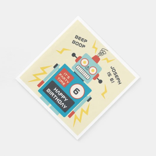 Serviette En Papier Anniversaire des robots de jouets (Coin)