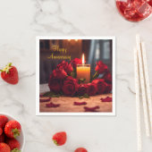 Serviette En Papier Anniversaire des Roses rouges (En situation)