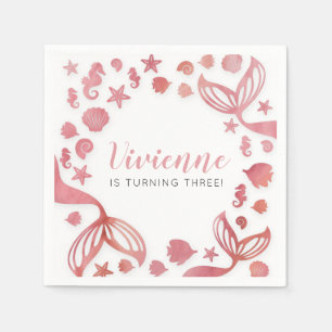 Serviette En Papier Anniversaire des sirènes de mer