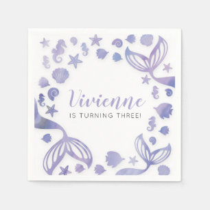 Serviette En Papier Anniversaire des sirènes marines
