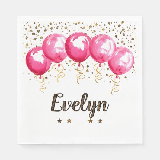 Serviette En Papier Anniversaire d'Evelyn (Devant)