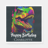 Serviette En Papier Anniversaire Dino T-Rex (Devant)