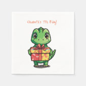 Serviette En Papier Anniversaire Dinosaur (Devant)