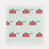 Serviette En Papier Anniversaire Dinosaur course voiture rouge course (Devant)