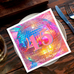 Serviette En Papier Anniversaire disco personnalisé boule à facettes r