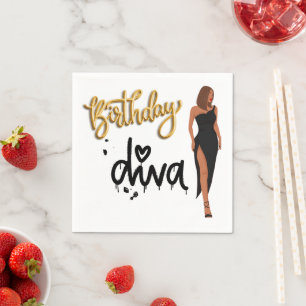 Serviette En Papier Anniversaire Diva Napkins