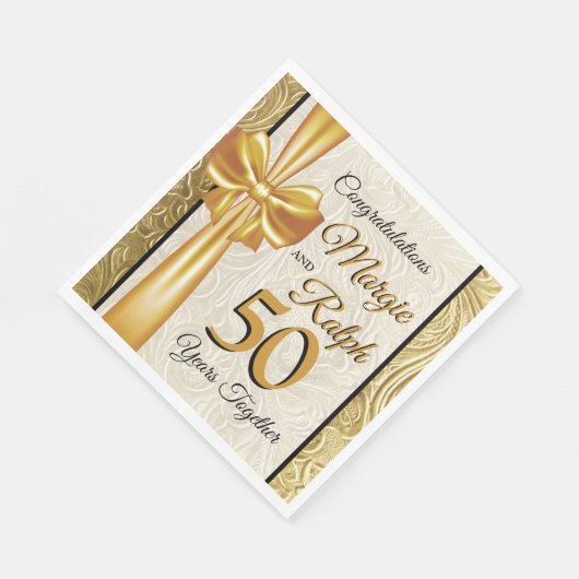 Serviette En Papier Anniversaire d'or (Coin)